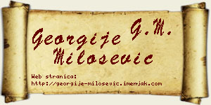 Georgije Milošević vizit kartica